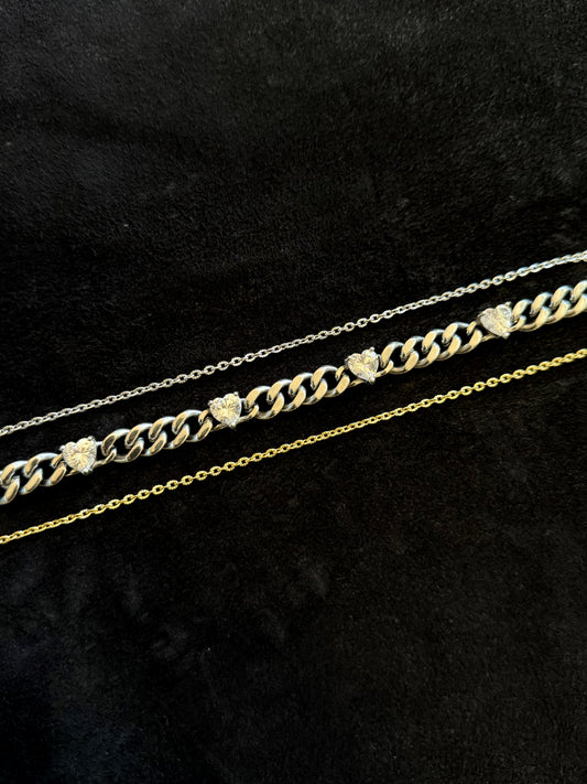 Diamond Hearts Bracelet
