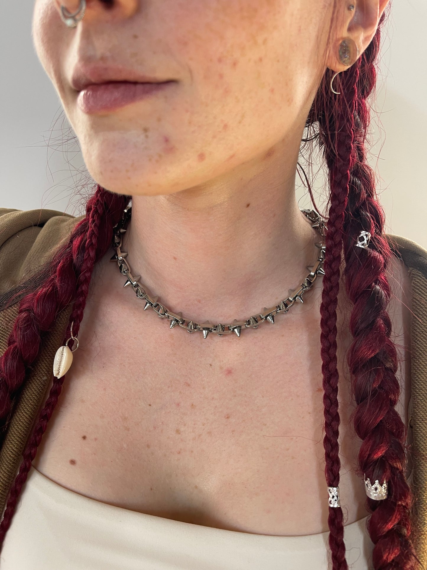 Rare Silver Spiked Necklace