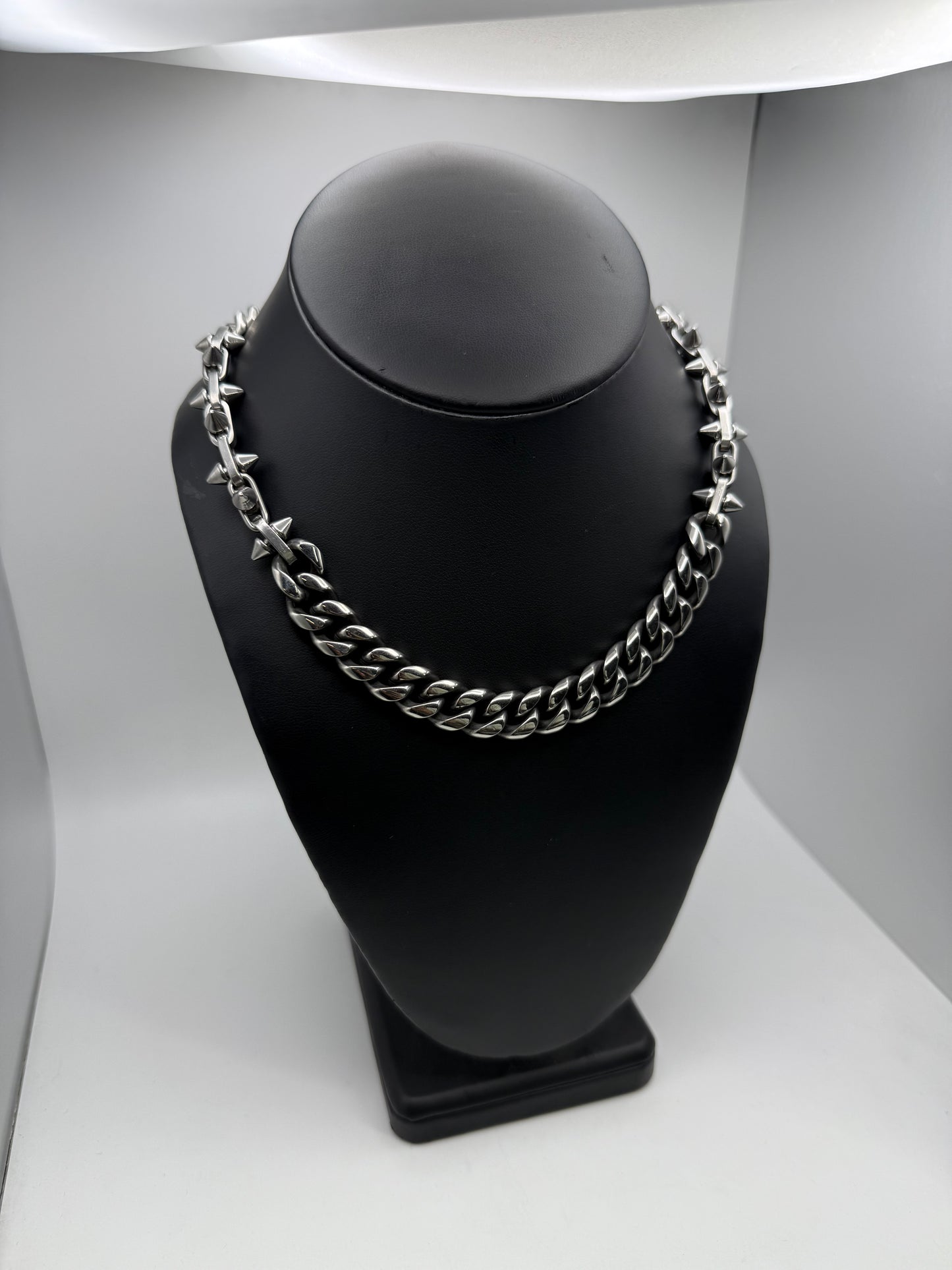 Gunmetal Spiked Necklace