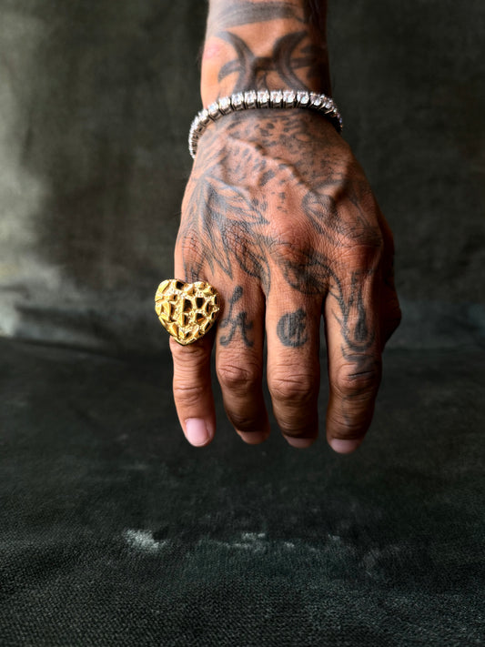 Gold Broken-Ish Heart Ring