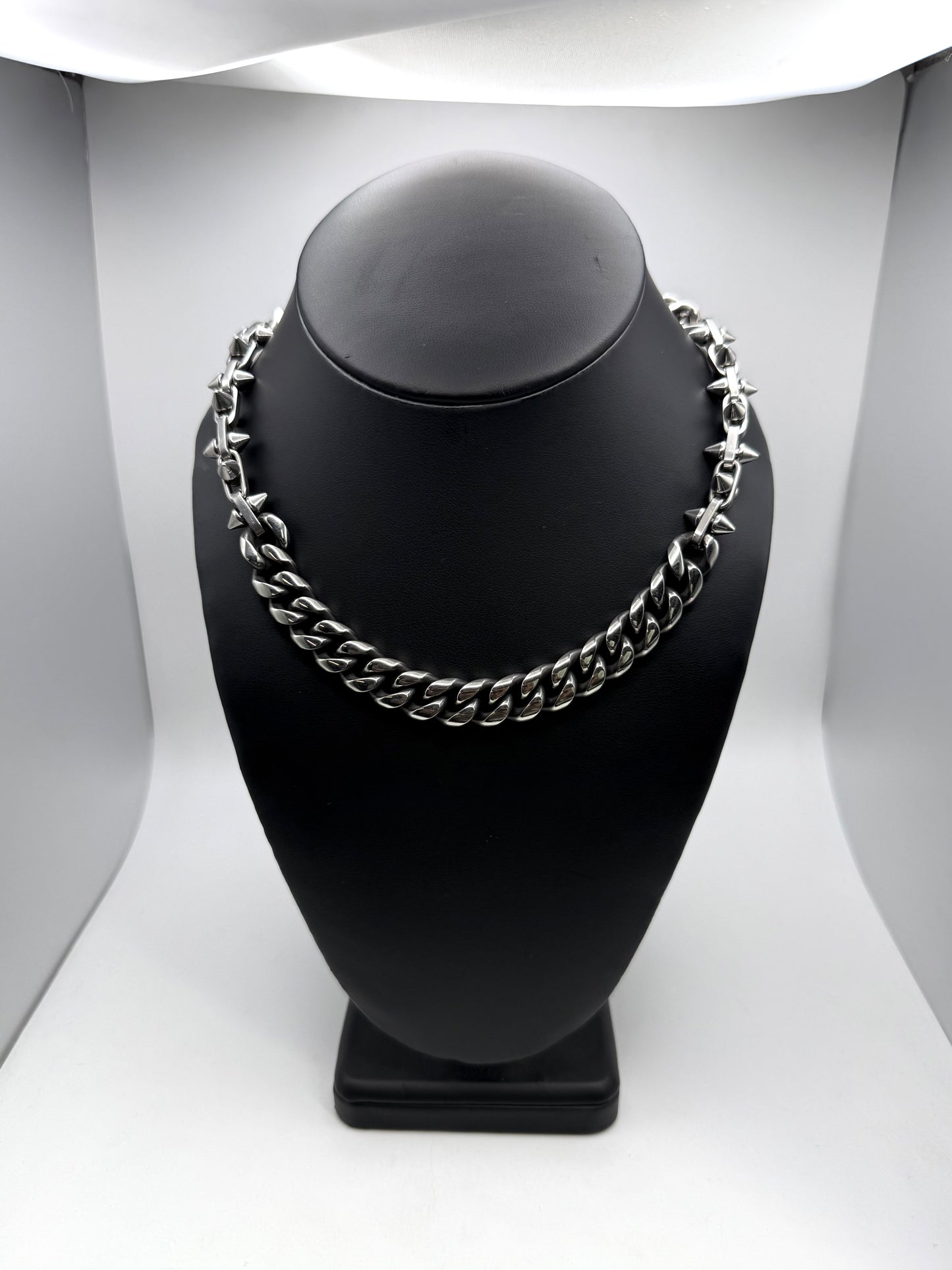 Gunmetal Spiked Necklace